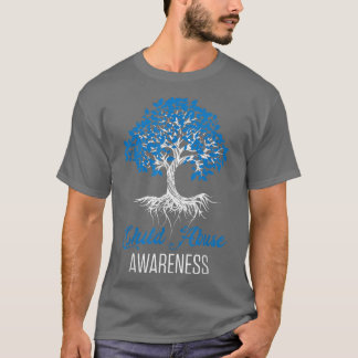 Child Abuse Awareness Tree Blue Ribbon April Child Tシャツ
