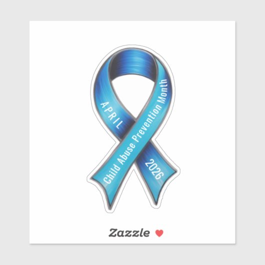 Child Abuse Prevention Month 2026 Blue Ribbon  シール (シート)