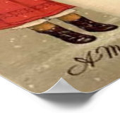 Child and Snowman Christmas Card ポスター (角)