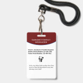 Child Boy Girl Photo親アラー連絡トID バッジ (裏面（ネックストラップ付）)