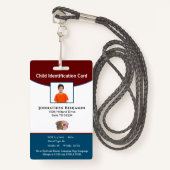 Child Boy Girl Photo親アラー連絡トID バッジ (正面ランヤード)