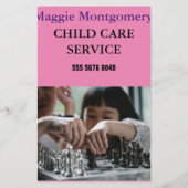 Child Care Business Babysitting Advertising Flyer チラシ (裏面)