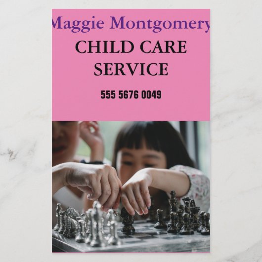 Child Care Business Babysitting Advertising Flyer チラシ (裏面)