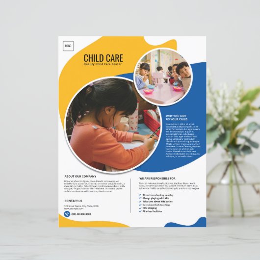 Child Care Flyer Template (スタンド正面)