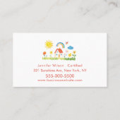 Child Daycare Childcare Service Rainbow 名刺 (裏面)