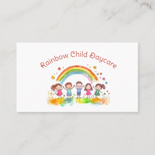 Child Daycare Childcare Service Rainbow 名刺 (正面)