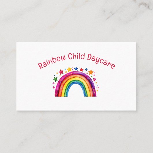 Child Daycare Childcare Service Rainbow 名刺 (正面)