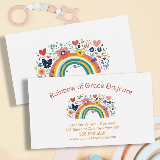 Child Daycare Rainbow Childcare Center Service 名刺