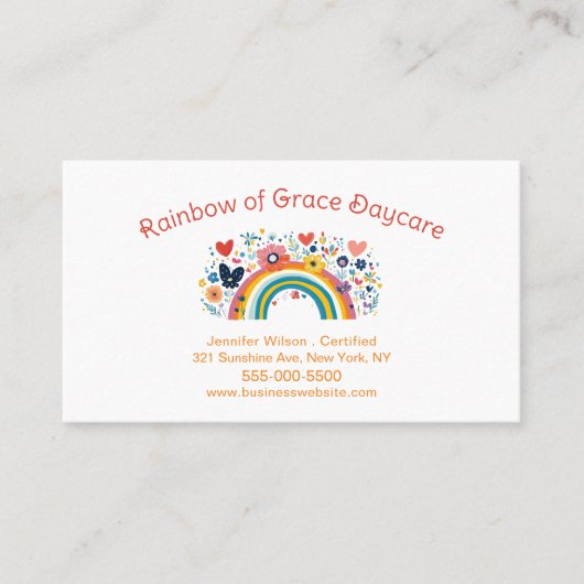 Child Daycare Rainbow Childcare Center Service 名刺 (正面)