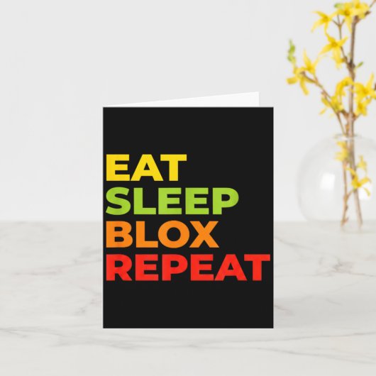 Child Eat Sleep Blox Repeat - Kids Gaming Slogan F カード (黄色い花)