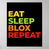 Child Eat Sleep Blox Repeat - Kids Gaming Slogan F ポスター (正面)