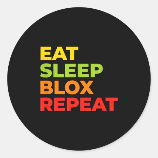 Child Eat Sleep Blox Repeat - Kids Gaming Slogan F ラウンドシール (正面)