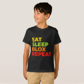 Child Eat Sleep Blox Repeat - Kids Gaming Slogan F Tシャツ (正面フル)