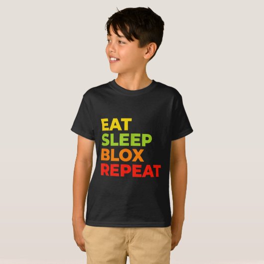Child Eat Sleep Blox Repeat - Kids Gaming Slogan F Tシャツ (正面フル)