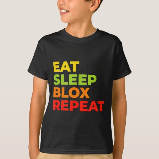 Child Eat Sleep Blox Repeat - Kids Gaming Slogan F Tシャツ (正面)