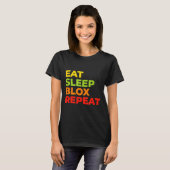 Child Eat Sleep Blox Repeat - Kids Gaming Slogan F Tシャツ (正面フル)