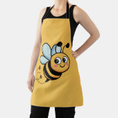 Child-Friendly Bee Mascot with Dotted Trail エプロン (インサイチュ)