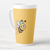 Child-Friendly Bee Mascot with Dotted Trail カフェラテマグ (左アングル)