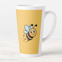 Child-Friendly Bee Mascot with Dotted Trail カフェラテマグ