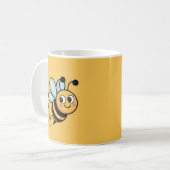 Child-Friendly Bee Mascot with Dotted Trail コーヒーマグカップ (正面左)