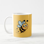 Child-Friendly Bee Mascot with Dotted Trail コーヒーマグカップ (左)