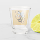 Child-Friendly Bee Mascot with Dotted Trail ショットグラス (裏面)
