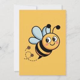 Child-Friendly Bee Mascot with Dotted Trail シーズンカード