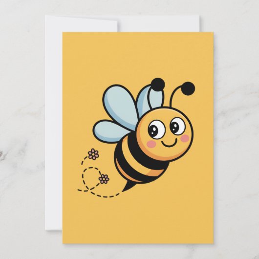 Child-Friendly Bee Mascot with Dotted Trail シーズンカード (正面)