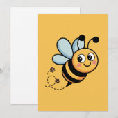 Child-Friendly Bee Mascot with Dotted Trail シーズンカード (正面/裏面)