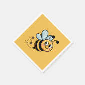 Child-Friendly Bee Mascot with Dotted Trail スタンダードカクテルナプキン (角)