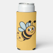 Child-Friendly Bee Mascot with Dotted Trail スリム缶クーラー (Seltzer裏面)