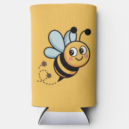 Child-Friendly Bee Mascot with Dotted Trail スリム缶クーラー