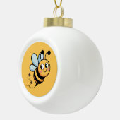 Child-Friendly Bee Mascot with Dotted Trail セラミックボールオーナメント (右)