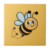 Child-Friendly Bee Mascot with Dotted Trail タイル (正面)