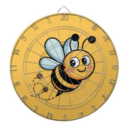 Child-Friendly Bee Mascot with Dotted Trail ダーツボード