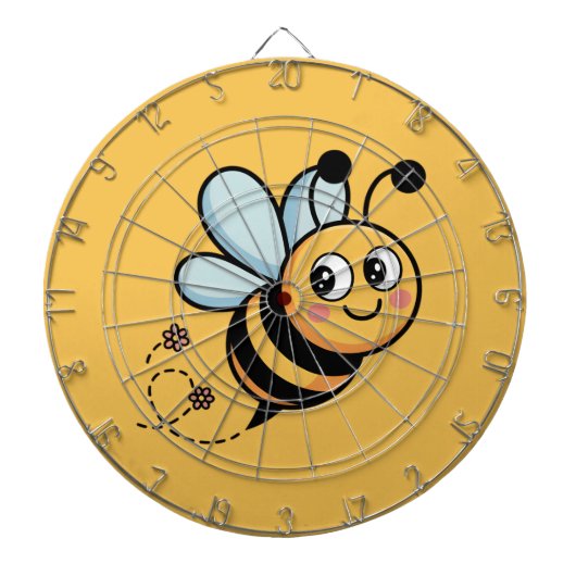 Child-Friendly Bee Mascot with Dotted Trail ダーツボード (正面)