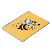 Child-Friendly Bee Mascot with Dotted Trail ノートブック (左側)