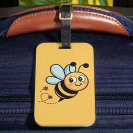 Child-Friendly Bee Mascot with Dotted Trail ラゲッジタグ