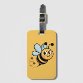 Child-Friendly Bee Mascot with Dotted Trail ラゲッジタグ (正面縦)