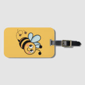 Child-Friendly Bee Mascot with Dotted Trail ラゲッジタグ (正面横)