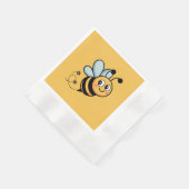 Child-Friendly Bee Mascot with Dotted Trail 縁ありカクテルナプキン (角)