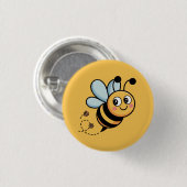 Child-Friendly Bee Mascot with Dotted Trail 缶バッジ (正面&裏面)
