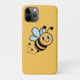 Child-Friendly Bee Mascot with Dotted Trail iPhone 11 Proケース