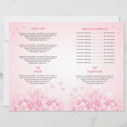 Child Funeral Program Template | Editable Memorial (裏面)