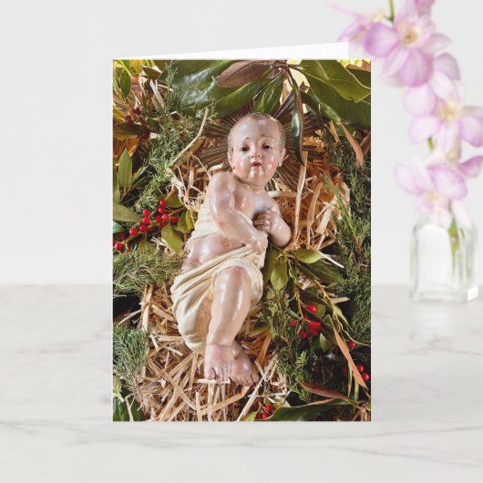 Child in Manger Christmas Card カード (蘭)