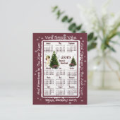 Child & Jack Russell Pink Poinsettia 2015カレンダー シーズンポストカード (スタンド正面)