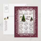 Child & Jack Russell Pink Poinsettia 2015カレンダー シーズンポストカード (正面/裏面)