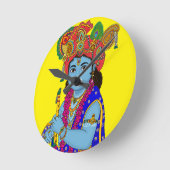 Child Krishna Wall Clock ラウンド壁時計 (傾斜)