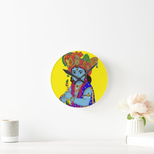 Child Krishna Wall Clock ラウンド壁時計 (ホーム)