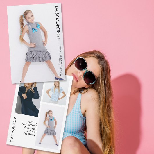 Child Model Comp Card Casting Photo Card カード